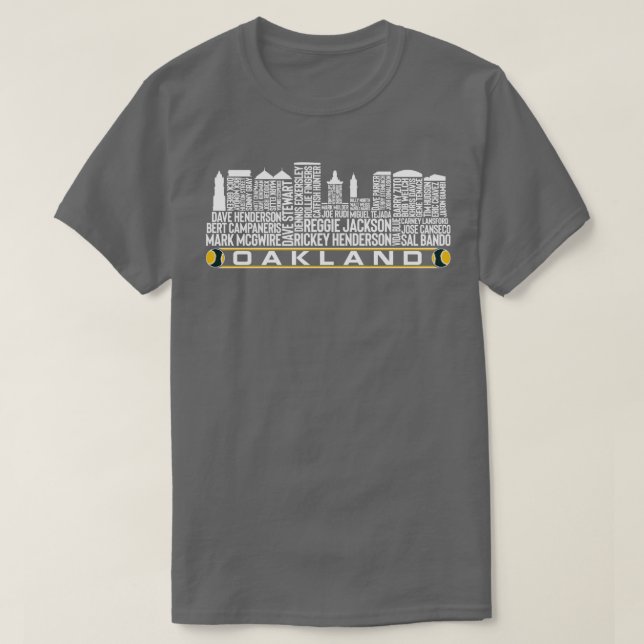 T-shirt Oakland Baseball Team All Time Legends Oakland Cit (Design devant)