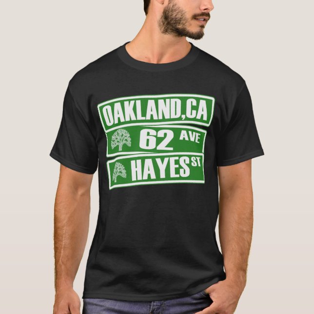 T-shirt Oakland, Californie (62e Ave, Hayes St) (Devant)
