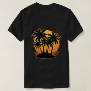 T-shirt Oasis tropicale du coucher de soleil