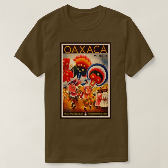 T-shirt Oaxaca Mexique Annonce Voyage Retro (Design devant)