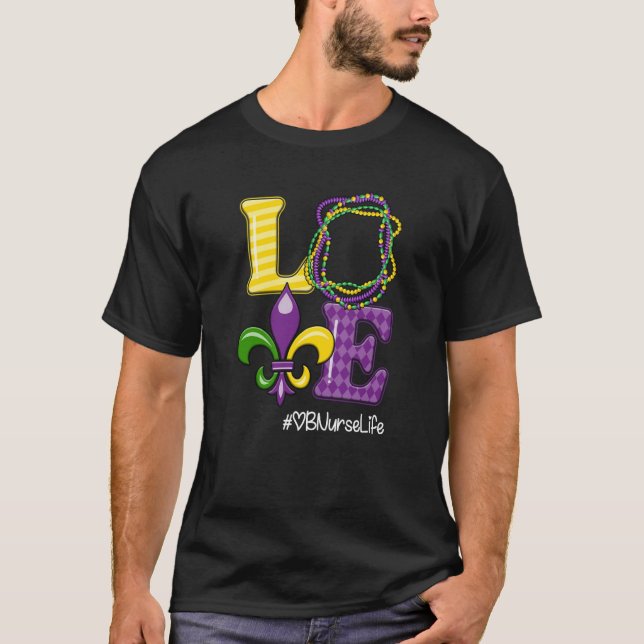 T-shirt OB Nurse Nurse Mardi Gras Leopard Festival Party (Devant)