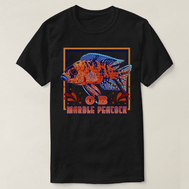 T-shirt OB Peacock Cichlid Malawi Cichlid Aquarium Fish  (Design devant)