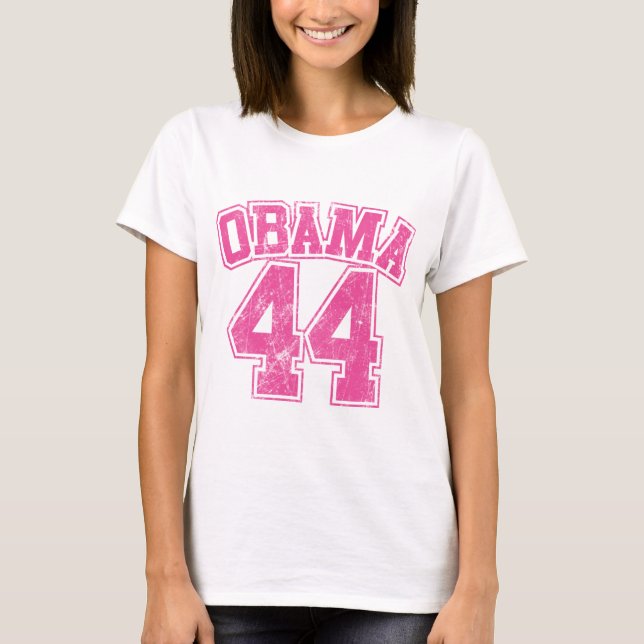 T-shirt obama 44 femmes légères roses (Devant)