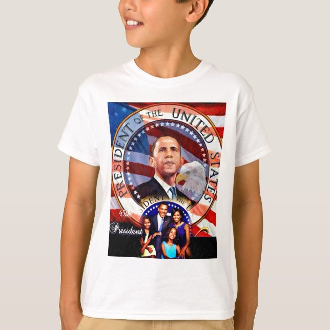 T-shirt Obama, 45e président des États-Unis_ (Devant)