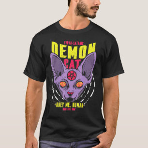 T-shirt Obéis-moi Chat Démon Satanique Hypno Humain