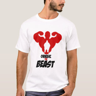 T-shirt Obèse à la puissance de forme physique de bête 