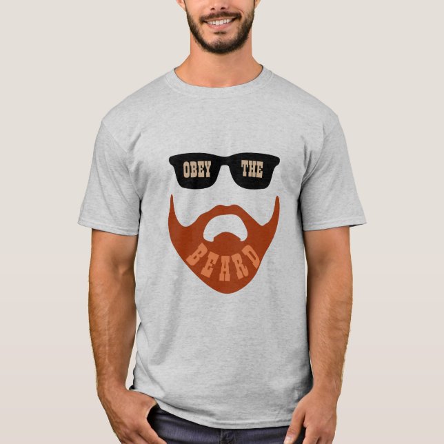 T-shirt Obey the Beard (Beard rouge yeux Brown) (Devant)
