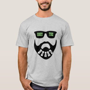 T-shirt Obey the Beard (Yeux verts de la barbe foncée)