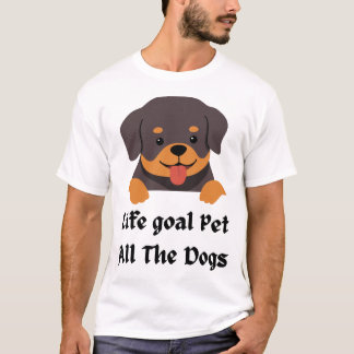 T-shirt Objectif de vie caresser tous les chiens / Caresse
