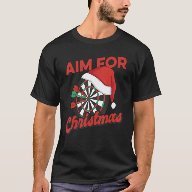 T-shirt Objectif pour Noël Dart Lecteur fléchettes Dartboa (Devant)