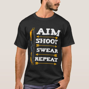 T-shirt Objectif Tir Jeu Répéter Tir à l'arc Arrow Bow Arc