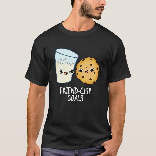 T-shirt Objectifs Ami-Chip Funny Lait Cookies Pun Dark BG (Devant)