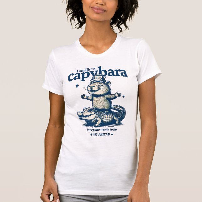 T-shirt Objectifs d'amitié de Capybara (Devant)