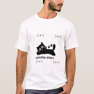 T-shirt Objectifs de moustaches Silhouette de chat