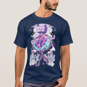 T-shirt Objet Tête TV Cosplay Pastel Goth Neko Cat Crysta