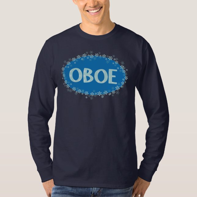 T-shirt Oboe Winter Snowflakes (Devant)
