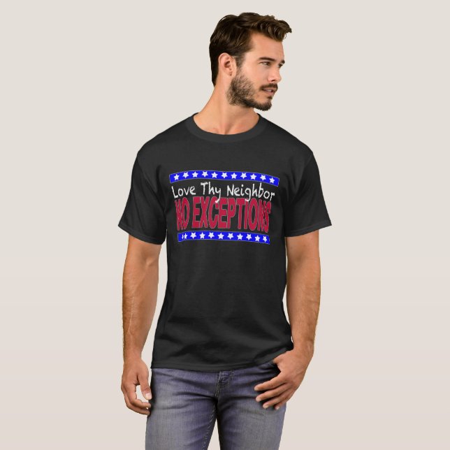 T-shirt Obscurité "aimez Thy voisin" (Devant entier)