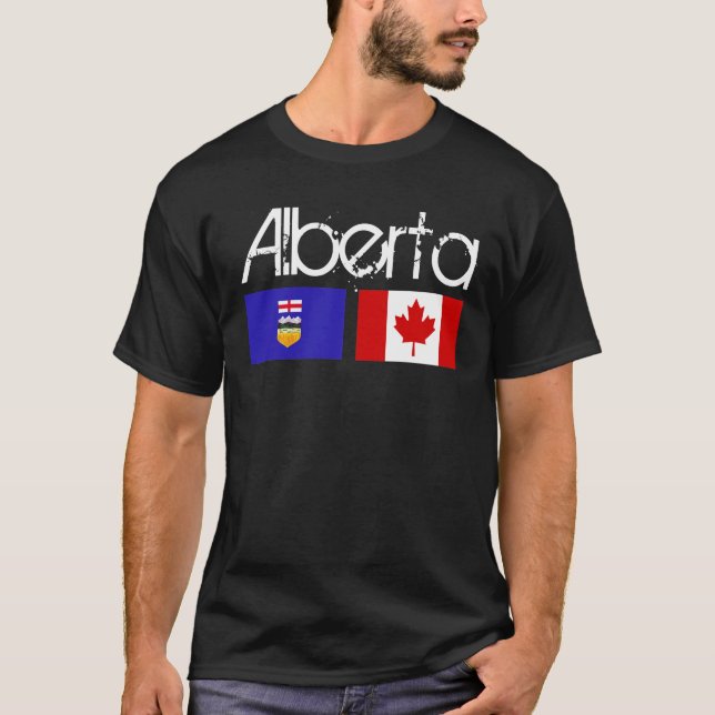 T-shirt Obscurité de chemise de drapeau d'Alberta (Devant)