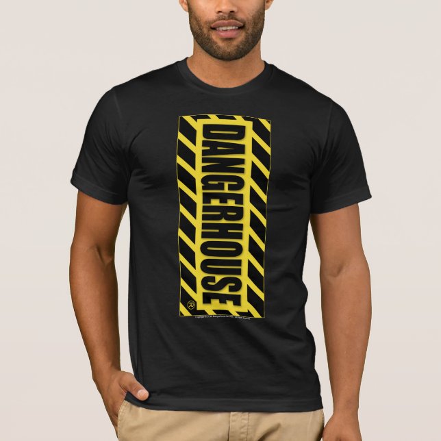 T-shirt OBSCURITÉ JAUNE verticale de logo de Dangerhouse (Devant)