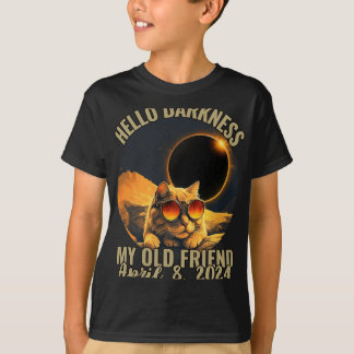 T-shirt Obscurité Mon Vieux Chat Ami Avec Éclipse Solaire