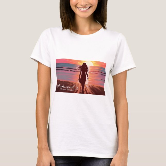 T-shirt Observateur de coucher de soleil professionnel (Devant)