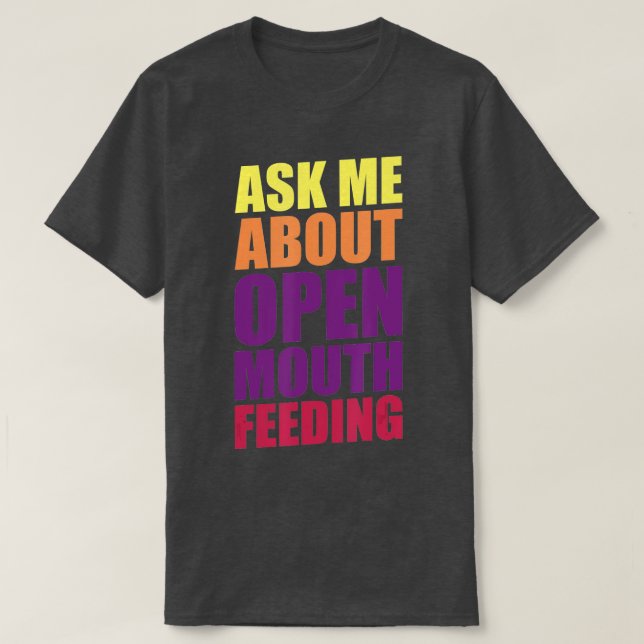 T-shirt Observation des baleines Nourriture à bouche ouver (Design devant)