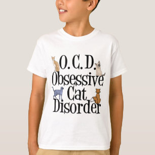 T-shirt Obsessionnel Trouble de chats amusant enfants
