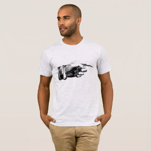 T-shirt Obtenez le Point - Gravure Ancienne Main Pointant