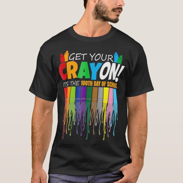 T-shirt Obtenez Votre Crayon 100e Jour De Cray Étudiant (Devant)