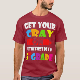 T-shirt Obtenez Votre CrayOn Son Premier Jour Du Cinquième
