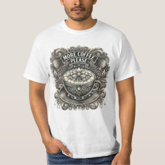 T-shirt Obtenir plus de café S'il vous plaît, style Vintag