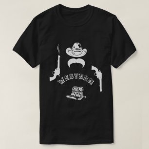 T-shirt Occidental drôle, unique, personnalisable, noir