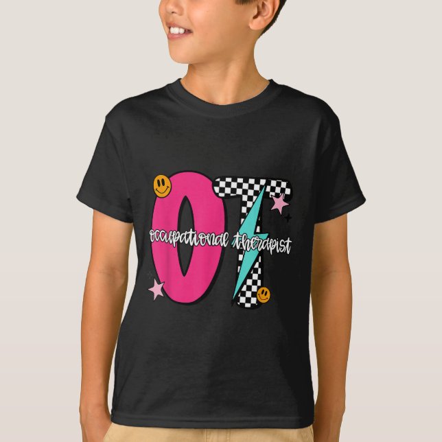 T-shirt Occupational Therast Retro Checkered Ot Graduation (Devant)