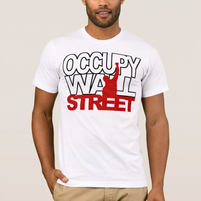 T-SHIRT OCCUPEZ LE ROUGE DE WALL STREET (Devant)