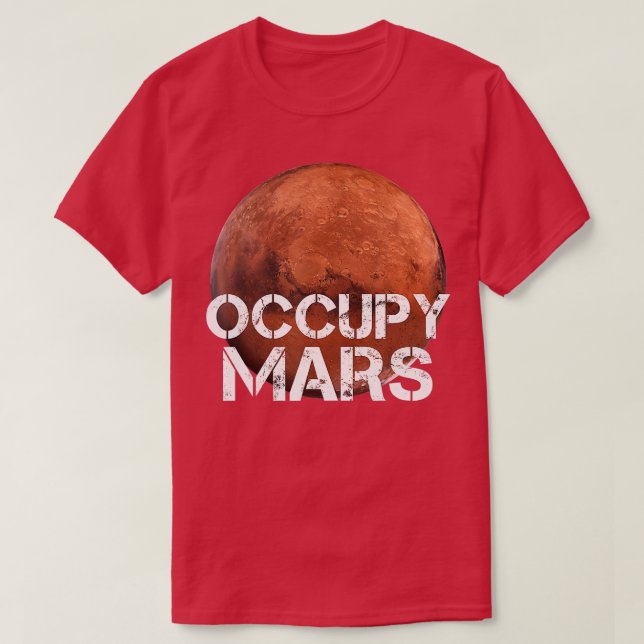 T-shirt Occupy Mars réformant le système solaire de la pla (Design devant)