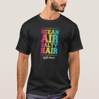 T-shirt Ocean Air Salty Cheveux Myrtle Beach Retro Tropica