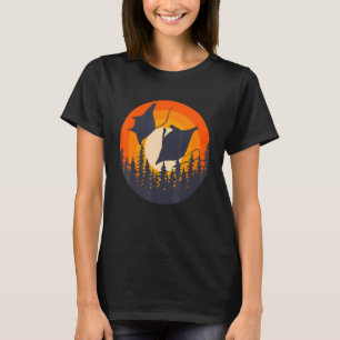 T-shirt Ocean Animal Stingray Retro Sunset Manta Ray