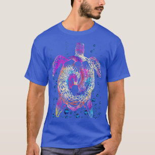 T-shirt Océan Animal Tie Dye Tribal Mer Animal Maori Turtl