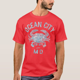 T-shirt Ocean City Maryland Chesapeake Crabe bleu