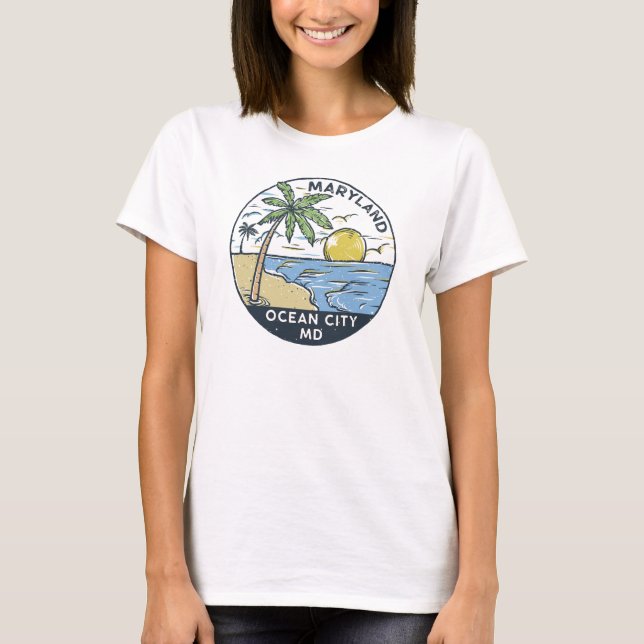T-shirt Ocean City Maryland Vintage (Devant)