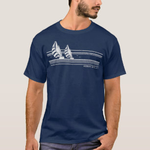 T-shirt Ocean City NJ Vintage Sailing 70s Nautical