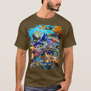 T-shirt Océan Dauphin Requin Tortue Corail Poisson de mer