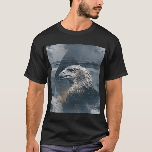 T-shirt Ocean Eagle – Geometric Double Exposure (Devant)