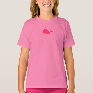 T-shirt Ocean Glow_red-on-rose Whale
