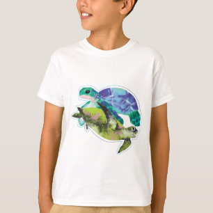 T-shirt Ocean Life Turtles Graphisme de natation