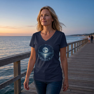 T-shirt Océan Lune Enchantée   Scène nocturne céleste