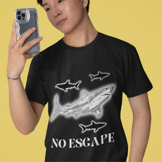 T-shirt Ocean Shark No Escape Homme's Graphic Tee