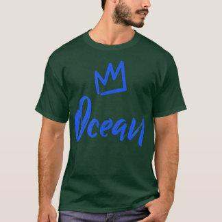 T-shirt Ocean the King  Blue Crown & Name for Men Called O