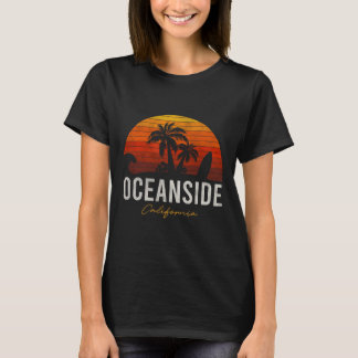 T-shirt Oceanside Beach California Palms Vacation Surf Sun