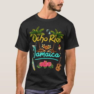 T-shirt Ocho Rios Jamaïque Plage Été Palmier Surf